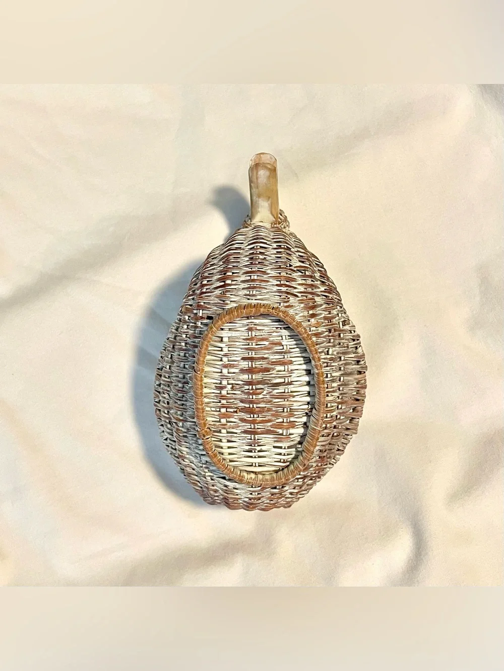 Small Wicker Duck Basket - Woven Rattan - Planter - Boho - Storage - 7.5” X 4.5”